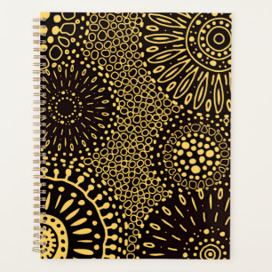 Carnet de planification quotidien floral ethnique