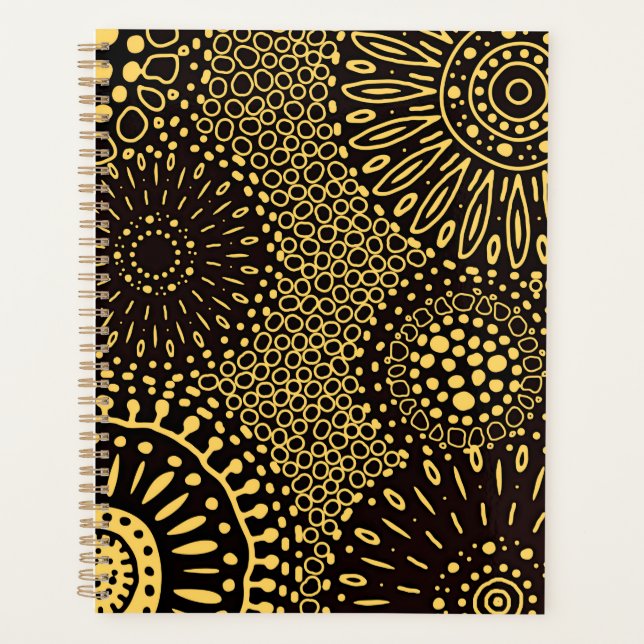 Carnet de planification quotidien floral ethnique  (Devant)