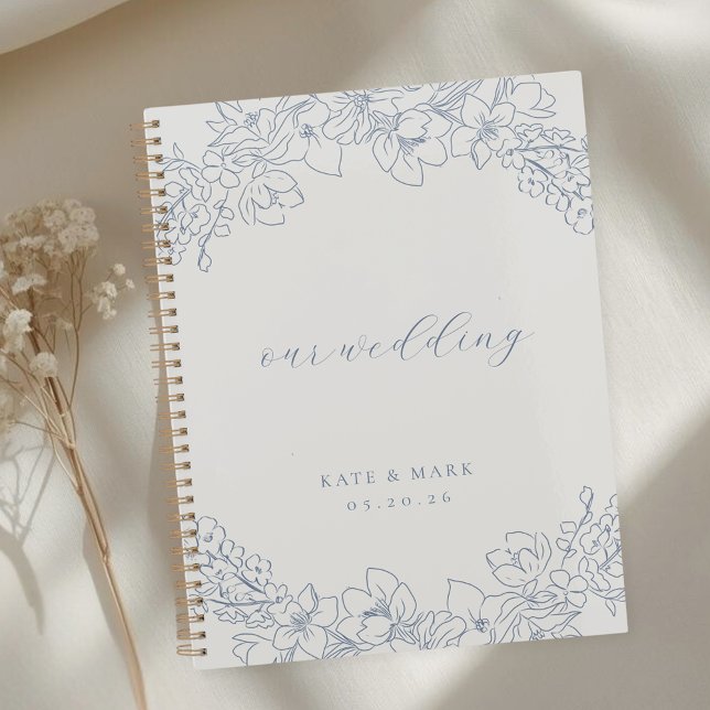 Carnet de Plannificateur de Mariage à Fleurs Bleue (Créateur téléchargé)