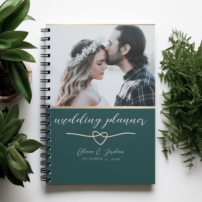 Carnet de Plannification de Mariage Photo Vert Éme (Créateur téléchargé)