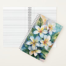 Carnet de Plumeria blanche hawaïenne