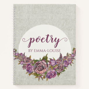 Carnet de poésie personnalisé Floral Swag