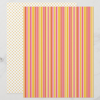 Carnet de Pois, jaune, rose orangé