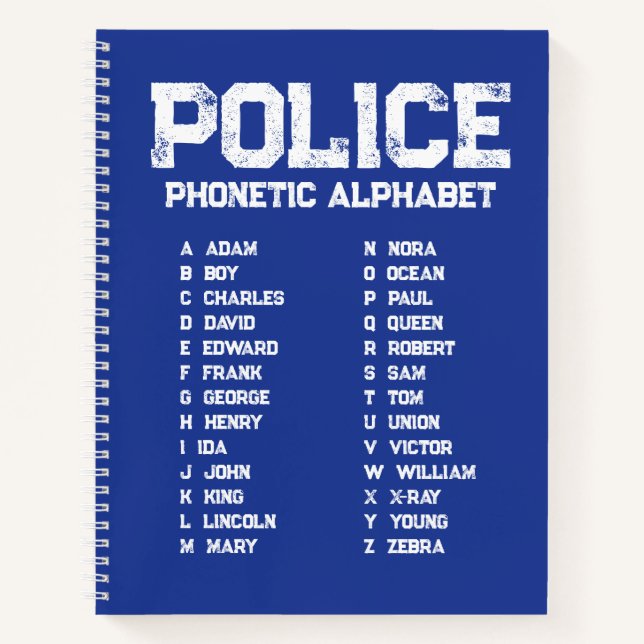Carnet de police de l'alphabet phonétique (Devant)