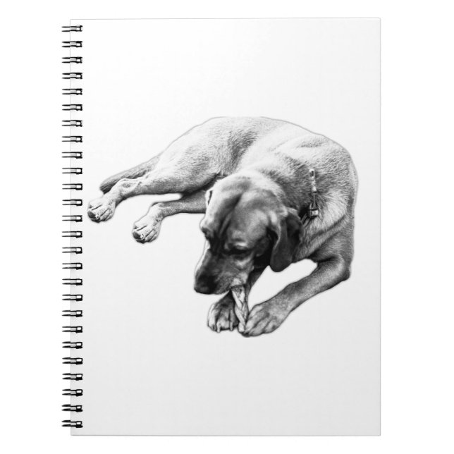 Carnet de portrait de chien à mâcher monochrome (Devant)