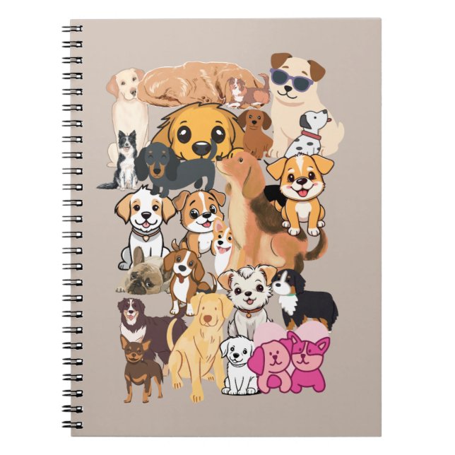 Carnet de portrait de famille de chiens drôles  (Devant)