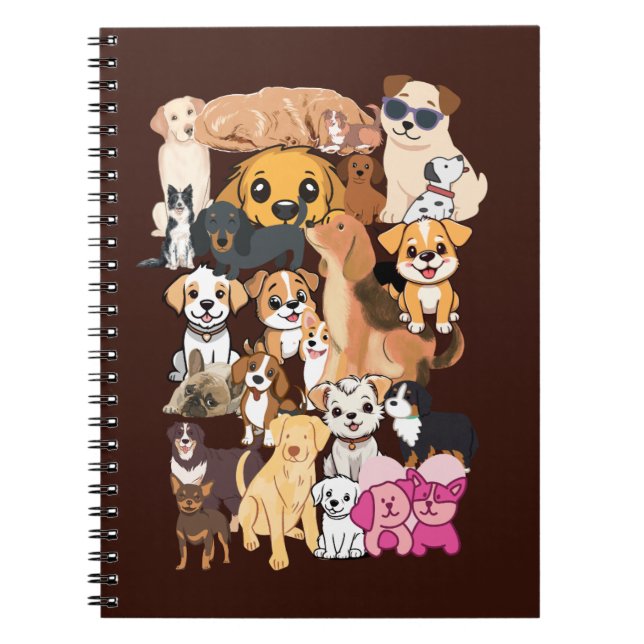 Carnet de portrait de famille de chiens drôles  (Devant)