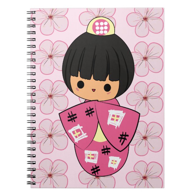 Carnet de poupée de Kawaii Kokeshi (Devant)