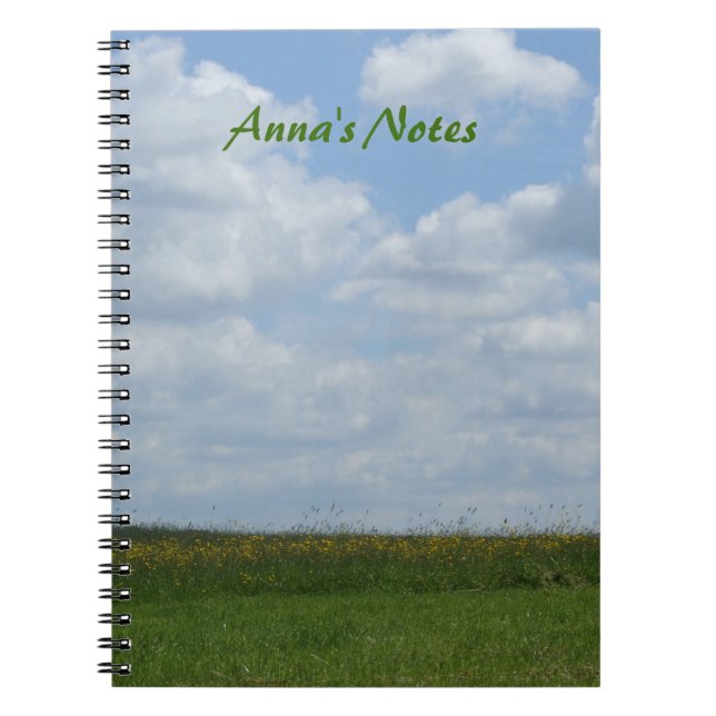 Carnet de prairie d'été personnalisé (Devant)