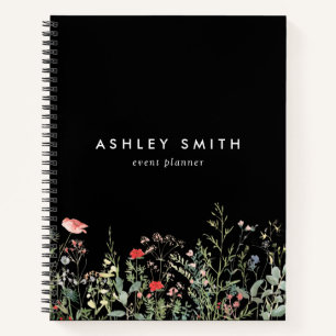 Carnet de prairie Fleur sauvage noir