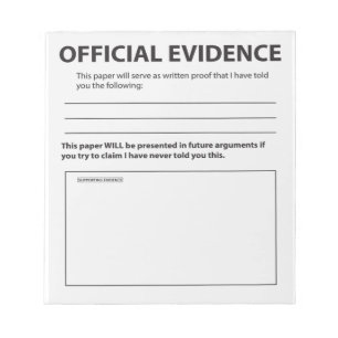 Carnet de preuves officielles drôle et original