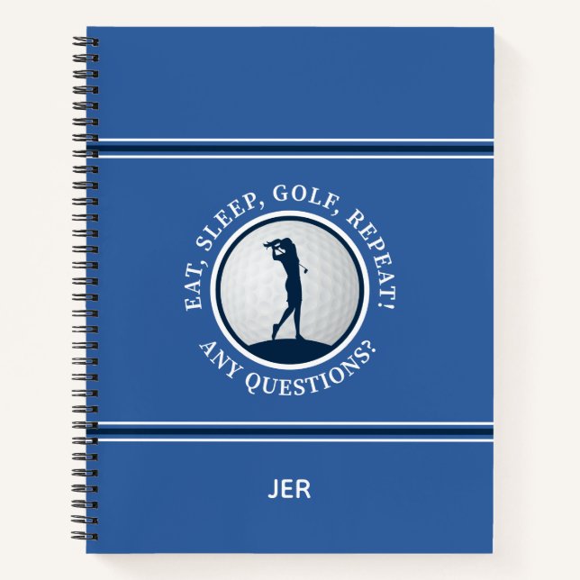 Carnet de progression de golf bleu pour femmes pou (Devant)