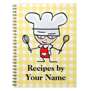 Carnet de recette de nom personnalisé chef desig