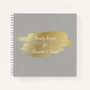 Carnet de recette d'or personnalisé