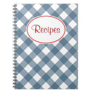 Carnet de recette En vichy bleu