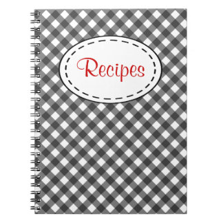 Carnet de recette En vichy noir