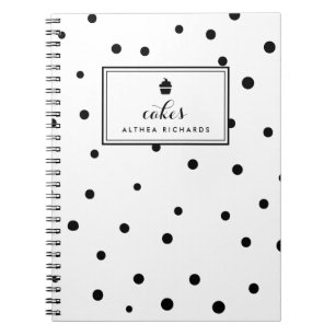 Carnet de recette Motif points noirs