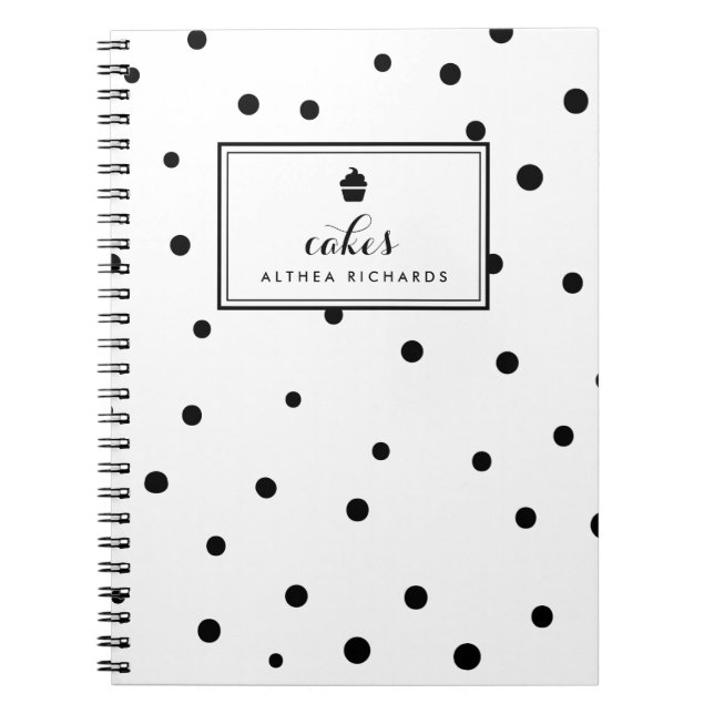 Carnet de recette Motif points noirs (Devant)