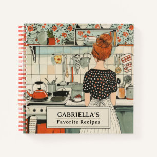 Carnet de recette personnalisée pour femme vintage
