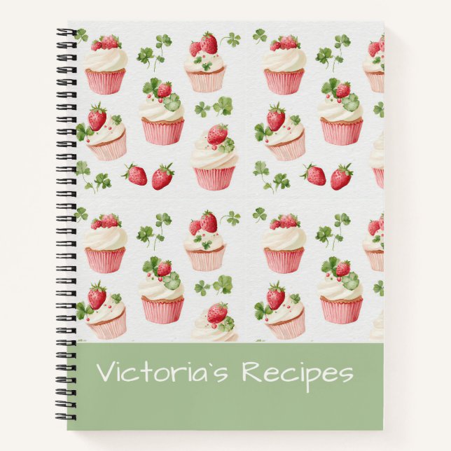 Carnet de recettes de cupcake personnalisé aux fra (Devant)
