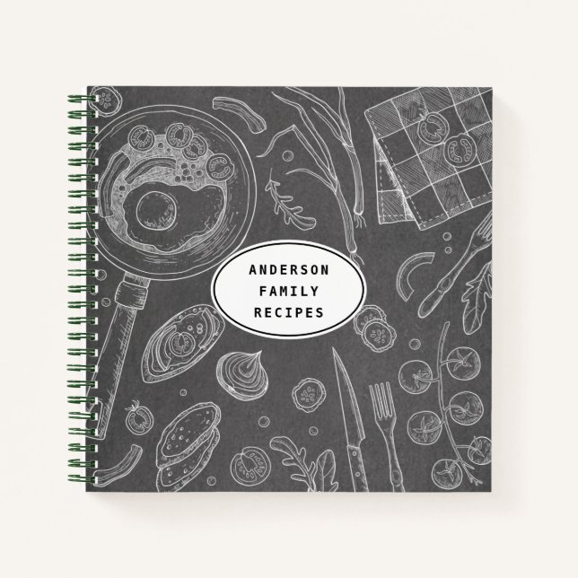 Carnet de recettes de dessin alimentaire personnal (Devant)
