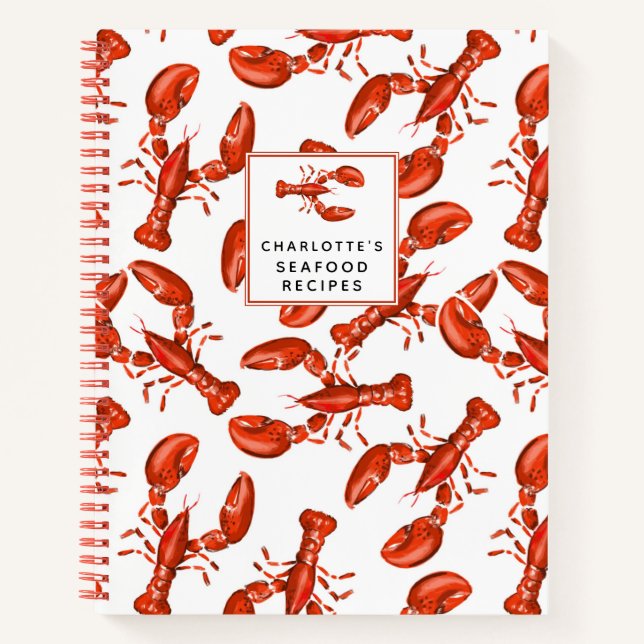 Carnet de recettes de fruits de mer personnalisés  (Devant)