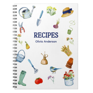 Carnet de recettes de jardinage aquarelle