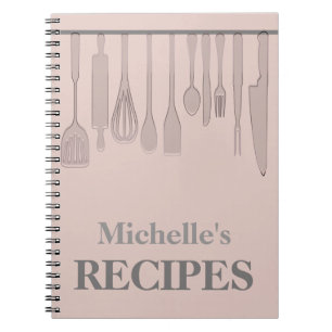 carnet de recettes d'ustensiles de cuisine personn