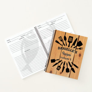 Carnet de recettes en bois personnalisé