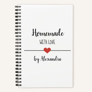 Carnet de recettes maison avec amour blanc