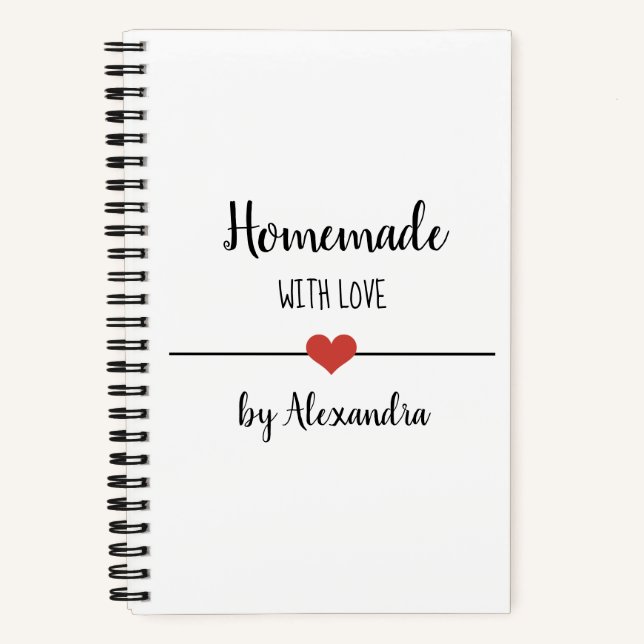 Carnet de recettes maison avec amour blanc (Recto)