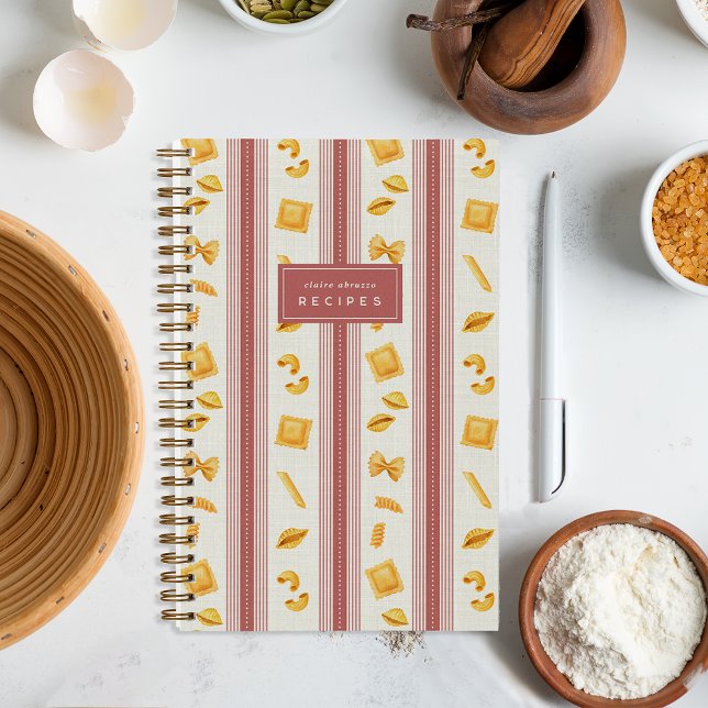Carnet de recettes personnalisé Rayure du marché d (Créateur téléchargé)