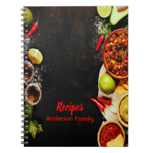 Carnet de recettes rustique mexicain style cuisine