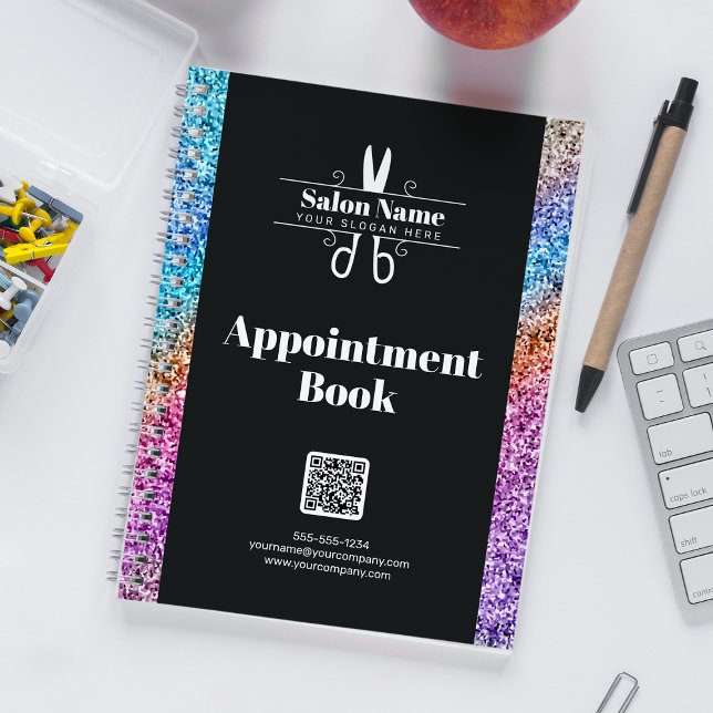 Carnet de Rendez-vous de Coiffeur Moderne Pailleté (Créateur téléchargé)