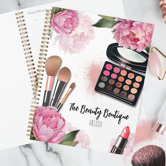 Carnet de Rendez-vous de Maquilleuse (Watercolor Floral Cosmetics Makeup Artist Planner)