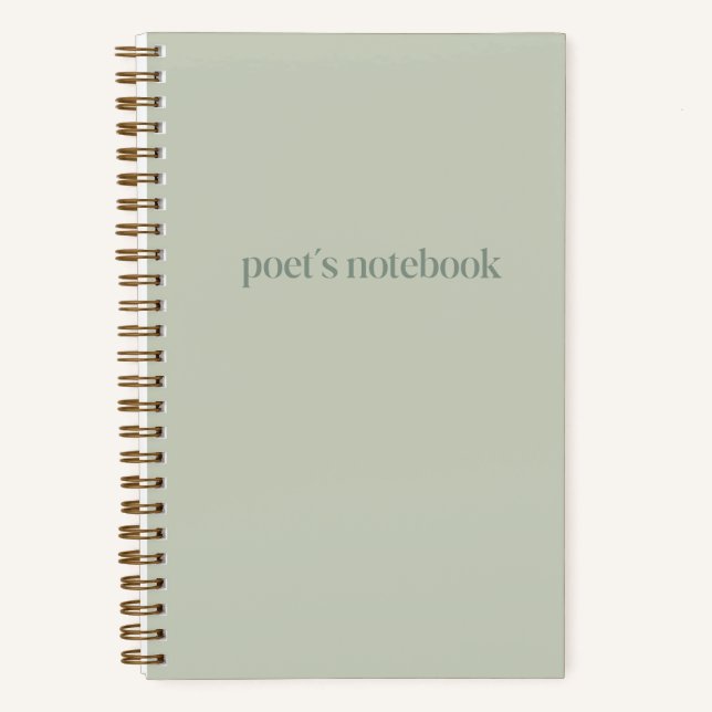 Carnet de Sage Green Poet | Monogramme (Recto)