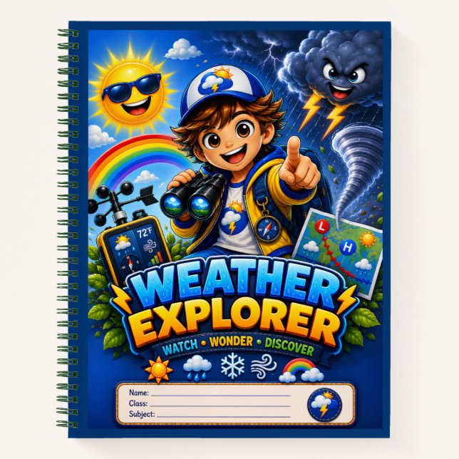 Carnet de sciences STEM Weather Explorer pour enfa (Devant)