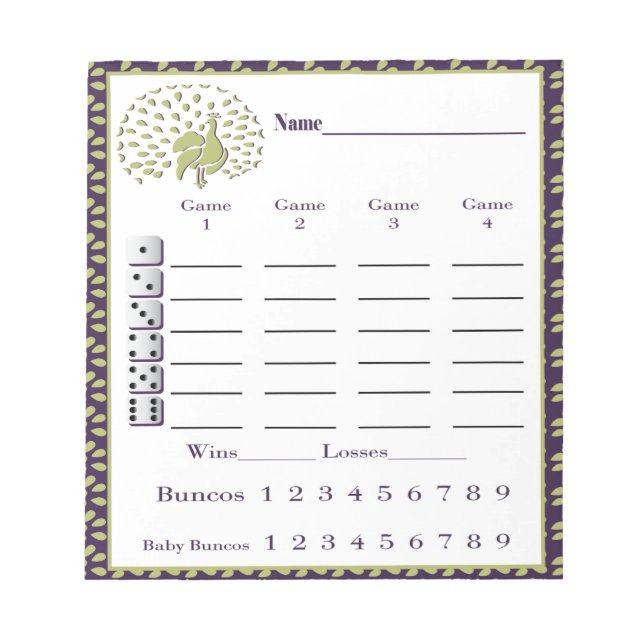 carnet de score de bunco - feuille de score de bun (Devant)