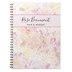 Carnet de script de couleur rose jaune moderne