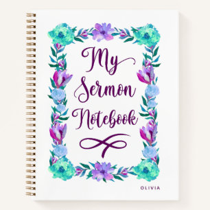 Carnet de sermon floral aquarelle