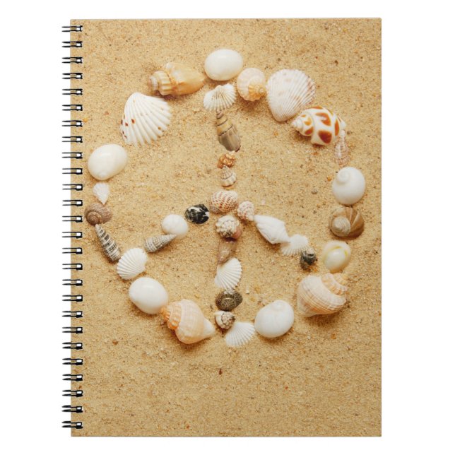 Carnet de signe de paix de coquillage (Devant)