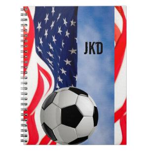 CARNET de soccer USA avec votre Monogramme