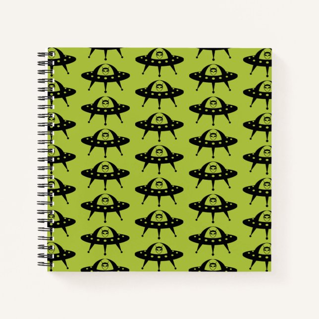 Carnet de soucoupe volante UFO Space Alien Sci Fi (Devant)