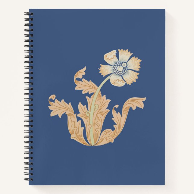 Carnet de spirale à fleurs de William Morris (Devant)