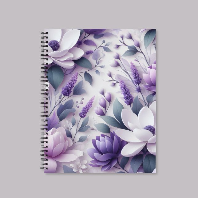 carnet de spirale à motif floral de bactéries viol (Créateur téléchargé)