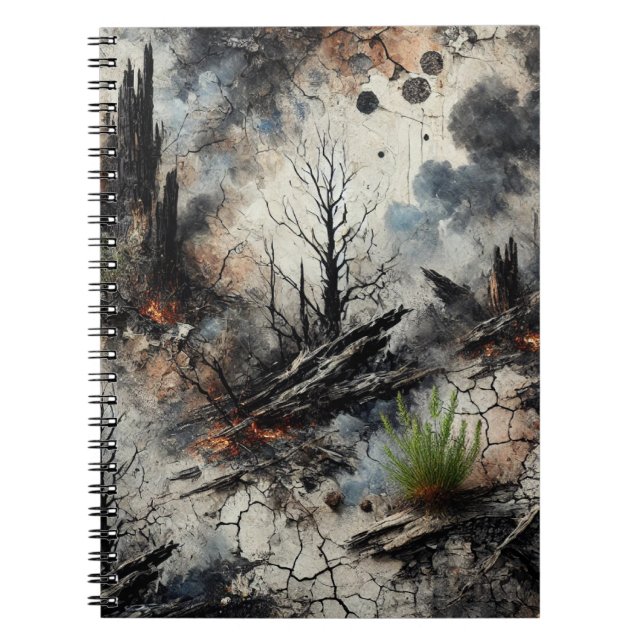 Carnet de spirale artistique après les incendies (Devant)