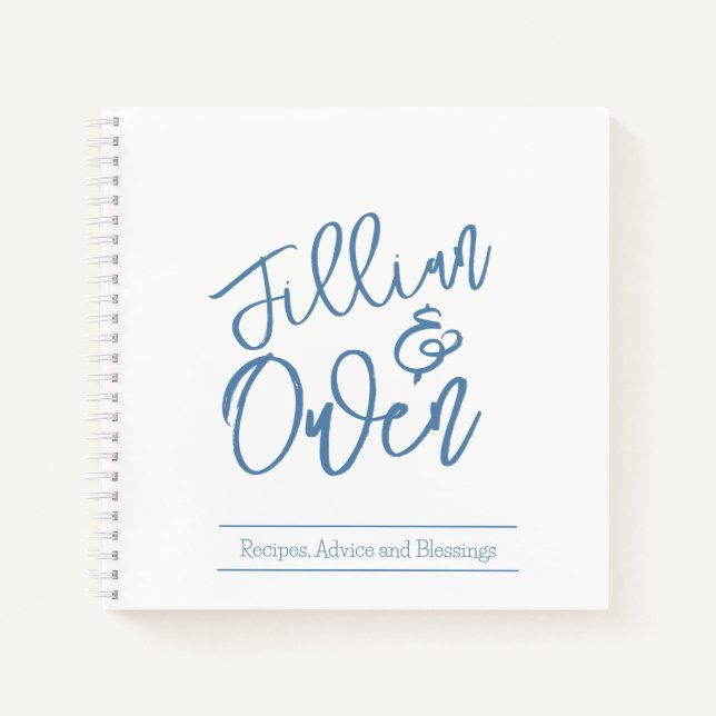 Carnet de spirale bleu Dusty personnalisé (Devant)