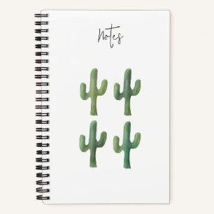 Carnet de spirale d'aquarelle de Cactus 5,5 x 8,