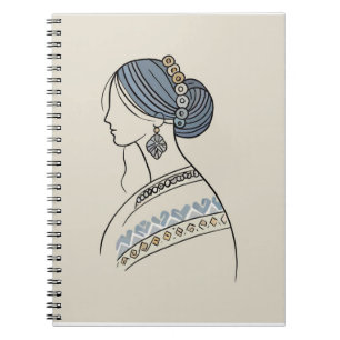 Carnet de spirale d'art populaire ukrainien   Line
