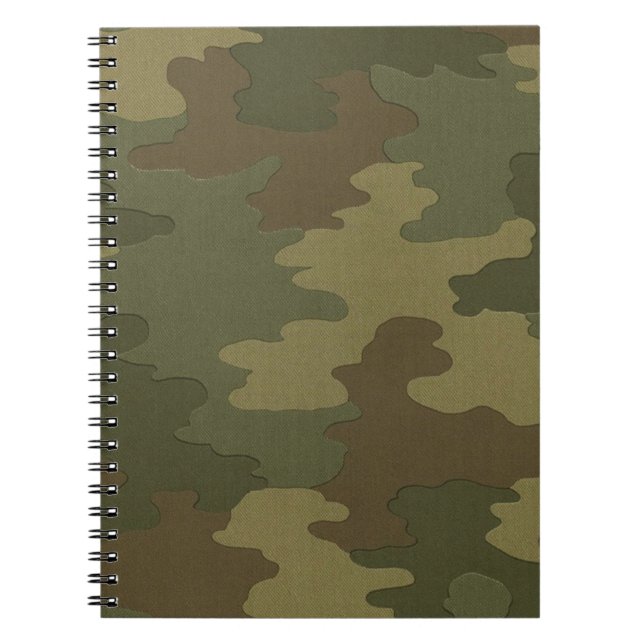 Carnet de spirale de camouflage foncé (Devant)